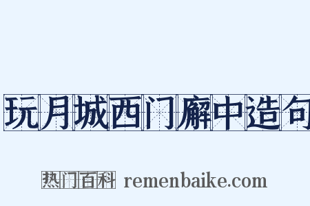 玩月城西门廨中造句是什么意思的图片